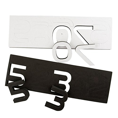 HapiLeap 3D Moderno reloj de pared Los grandes números arábigos Murales Pegatinas para Dormitorio Living House Hotel Restaurante Oficina-Plata