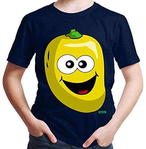 Hariz - Camiseta de manga corta para chico, diseño de frutas y verduras azul marino 24 meses