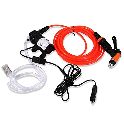 Hazmemejor Máquina de Lavado de Autos - Lavadora eléctrica de Alta presión de 12 V Máquina limpiadora de Coches Bomba de Agua Gatillo pulverizador Kit de Lavado