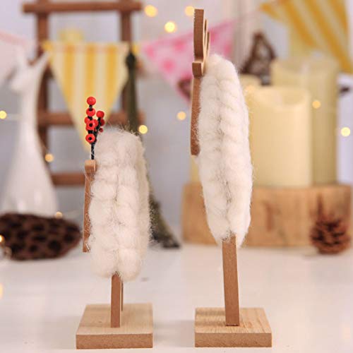 Healifty 2 piezas de madera de reno de Navidad decoración de fieltro de lana fina ciervo para decoración navideña, tela, Reno fino, Medium