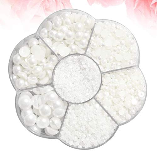 Healifty 5600 Piezas Cuentas de Fondo Plano Falso Cabujón de Perlas de Espalda Plana para Manualidades Adorno de Scrapbooking Diy Teléfono Fabricación de Uñas Suministros