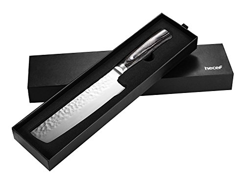 hecef Cuchillo de Chef para Fruta y Verduras, 7 Pulgadas Cuchillo Nakiri