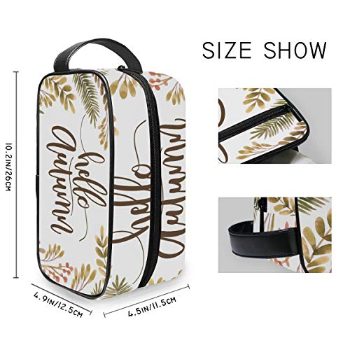 Hello Autumn Leaves Neceser de Viaje portátil para Maquillaje, Bolsa de Almacenamiento multifunción, Bolsa de Lona para Mujeres y niñas