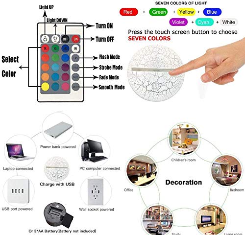 Hello Kitty Lampara Led 3D Lámpara De Ilusión 3D Mejor Regalo Para Lámpara De Escritorio Táctil Cambiante De 16 Colores Para Regalos De Navidad De Cumpleaños Para Niños