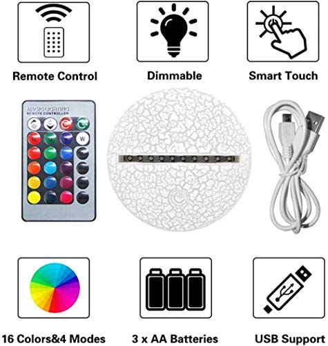 Hello Kitty Lampara Led 3D Lámpara De Ilusión 3D Mejor Regalo Para Lámpara De Escritorio Táctil Cambiante De 16 Colores Para Regalos De Navidad De Cumpleaños Para Niños