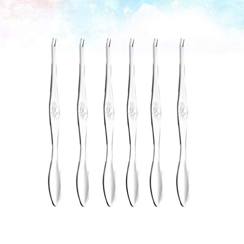 Hemoton Herramientas de Mariscos de Acero Inoxidable 6 Piezas Seafood Forks Picks Tenedores de Mariscos para El Cangrejo de Langosta Tenedor de Cangrejo para Herramientas de Mariscos (Plata)