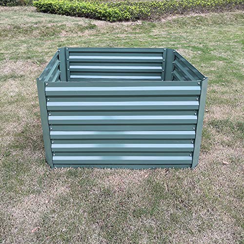 Hengmei - Jardinera de acero galvanizado, rectangular, para balcón y jardín, color verde