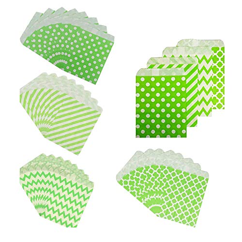 HENJI Bolsas de Papel Kraft,100 Bolsas Pequeñas de Regalo de Papel Kraft Pequeñas, Bolsas de Papel de Pascua, para Bolsas de Almuerzo, Bocadillos, Almuerzos, Decoración de Bodas, etc. (Fruta Verde)