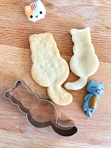 Herramientas para Hornear Cute Kitty Cat Cookie Cutter Mold Press 3 Cookie Stamp Perfecto for Hornear golosinas, Galletas y artesanías de Acero estañado para Entusiasta de la Repostería