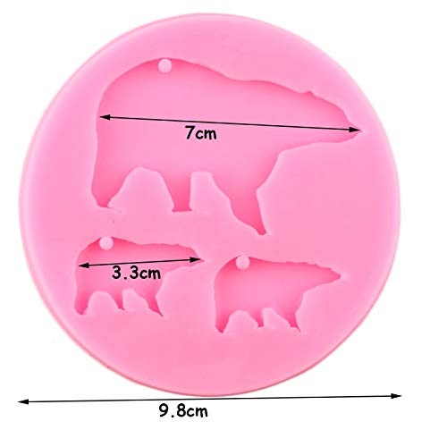 HGFJG DIY Silicona Brillante Madre Oso Y Moldes Llaveros Colgante Decoración Moldes Moldes De Arcilla Polimérica Molde De Resina Epoxi