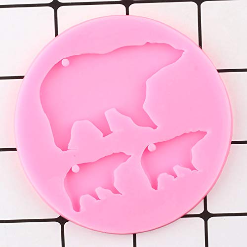 HGFJG DIY Silicona Brillante Madre Oso Y Moldes Llaveros Colgante Decoración Moldes Moldes De Arcilla Polimérica Molde De Resina Epoxi