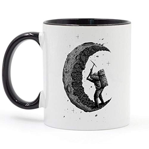 HHGHF Excavando La Luna Taza De Diseño Café Leche Taza De Cerámica Regalos Creativos De Bricolaje 11Oz-Red_301-400Ml