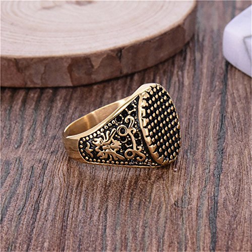 HIJONES Anillo Clavo Falso Ovalado Vintage Unisexo Acero De Titanio Tamaño 29