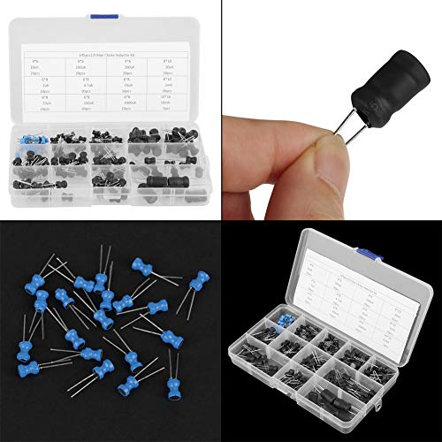 Hilitand 145 Piezas 12 valores inductores de reactancia Surtidos Kit inductores 10uH-10mH con Cajas