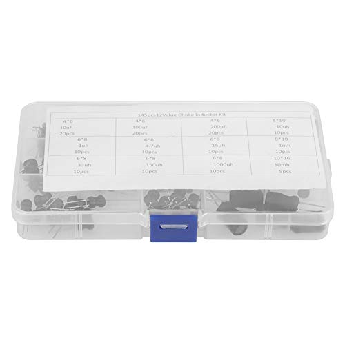 Hilitand 145 Piezas 12 valores inductores de reactancia Surtidos Kit inductores 10uH-10mH con Cajas