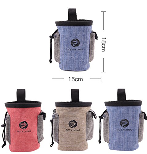 Hillento Bolsa de Entrenamiento del Perro con la Correa Lleva golosinas Juguetes para Mascotas Deporte Corriendo Lazo de la Cintura Bolsa de dispensador de Bolsas de Caca, Rojo