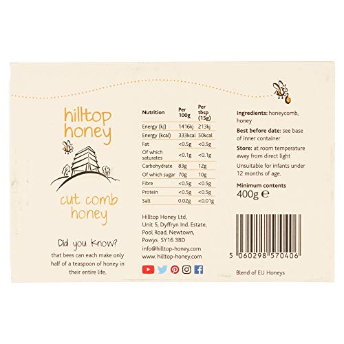 Hilltop Honey Raw Cut Comb Slab 400 g