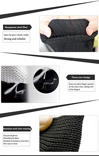 HIMAmonkey Seguridad Guantes Anticorte,Alto Rendimiento Trabajo Guantes, MetáLica Resistente,para Cocina JardineríA,Negro…