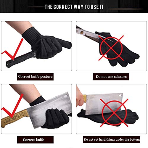 HIMAmonkey Seguridad Guantes Anticorte,Alto Rendimiento Trabajo Guantes, MetáLica Resistente,para Cocina JardineríA,Negro…