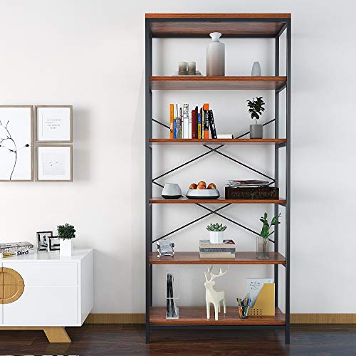 Himimi Estante para Libros Librería Estilo Industrial de 5 niveles estantería de almacenamiento para Salón, Cocina, Oficina 180 x 80,3 x 30cm