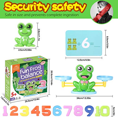 Hiveseen Juguetes Educativos para Niños, 64Pcs Rana Equilibrio Juguete de Matemáticas, Juguetes Montessori para Niños y Niñas