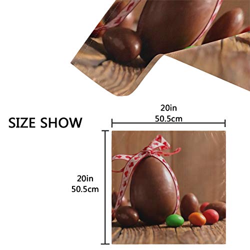 HJHJJ Cloth Napkin 6 Pack 20 Inch Washable Dinner Napkins Chocolate Egg Satin Cloth Napkins Great For Weddings, Parties, Holiday Dinner & More