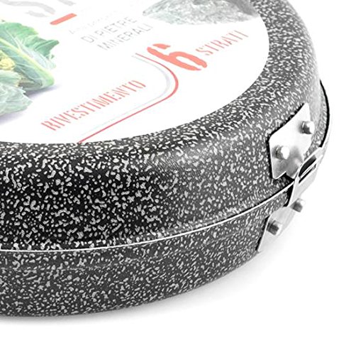 HOME Vuelta Tortilla Antiadherente, Piedra, Negro/Plata, 24 cm
