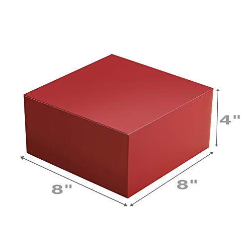 HOUSE DAY Paquete de 10 Cajas de regalo Cajas de regalo de 20x20x10cm para damas de honor Cajas de regalo Kraft blancas con tapas para hacer manualidades, Cajas de magdalenas （Rojo）