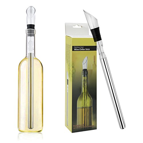 HOVINSO Enfriador de Vino, Enfriador Stick aireador de Vino decantador acrílico Wine Chiller Alimentado por tapón de Silicona Enfriador de Wine Bottle Cooler Stick