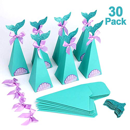 Howaf Lot 30 Sirena Regalo Cajas, DIY Manualidades Cajas para Infantiles niños Niñas, Fiesta de cumpleaños, Baby Shower, artículos de Fiesta Sirena, Rellenar Regalos, Chocolate, Caramelos, Juguetes