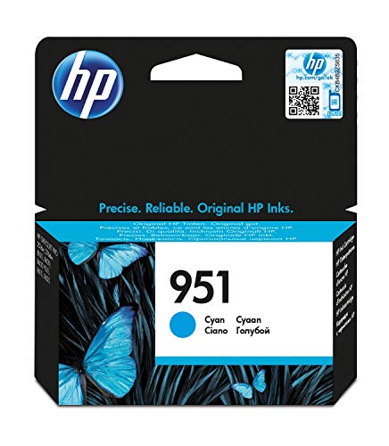 HP 951 CN050AE Cian, Cartucho Original, de 700 páginas, para impresoras HP Officejet Pro serie 8600, 8100, 251dw y 276sw