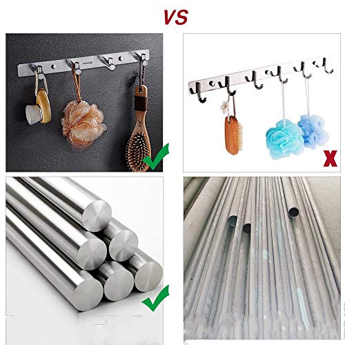 HUIHUAN Ganchos para pared Gancho para perchas/Perchero, Gancho metálico fuerte Cocina Gancho de acero inoxidable 304 Puerta de baño Pared posterior Pared No hay rastro Colgar almacenamiento