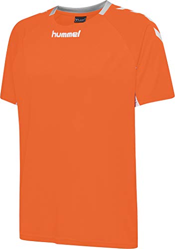 Hummel Core Team - Camiseta para Hombre (Talla S/S), Evergreen, Core Team - Camiseta de Manga Corta, Hombre, Color Mandarina, tamaño Extra-Large