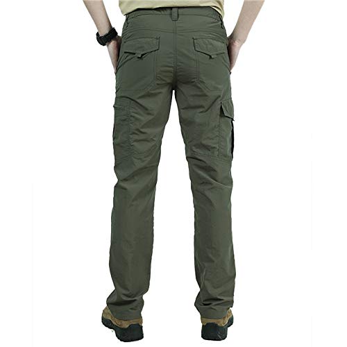 Huntrly Pantalones Casuales Inteligentes Multibolsillos para Hombre Pantalones de Combate de montañismo al Aire Libre Pantalones de Trekking Impermeables Transpirables Ligeros X-Large