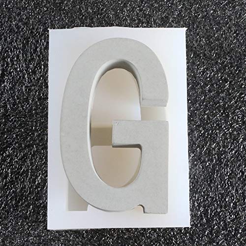 HZW Molde de Alfabeto de hormigón de Silicona DIY Yeso de Cemento de Silicona Mayúscula Letras minúsculas Molde Decoración de Pared de Oficina en casa Molde de Letra, Solo Molde,G