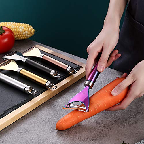 IANSISI Cuchillo pelador de Acero Inoxidable, pelador de Manzana multifunción