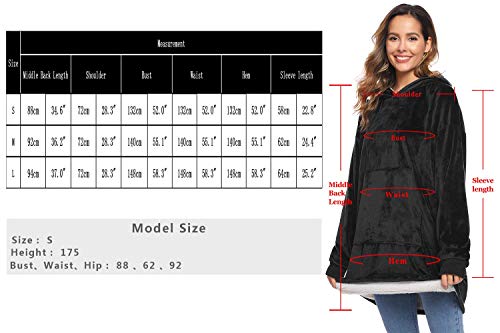 iClosam Sudadera con Capucha Manta SúPer Suave Polar Sherpa Hoodie para Hombres, Mujeres, Adolescentes Y NiñOs