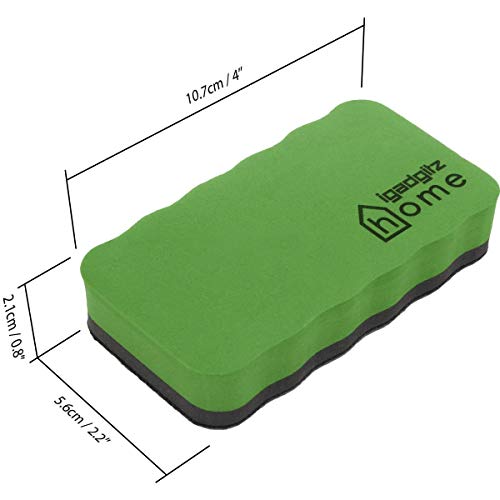 iGadgitz Home U6902 - Borrador Pizarra Blanca de Goma EVA y Fieltro (Paquete de 4) Borrador Magnetico para Limpia Rotuladores y Marcadorse - Colores: Verde, Amarillo, Rojo, Azul