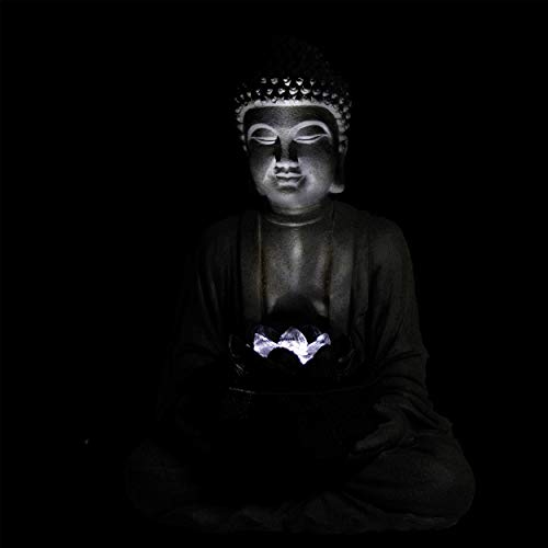 Iluminado Fuente de Habitación Buda Con LED Loto - Alta Calidad Réplica Poliresina - 37 x 26 X 50CM - IP44 Alimentación para el Interior Y - Zen Humidificador Aire Feng Shui, Esotec 101401