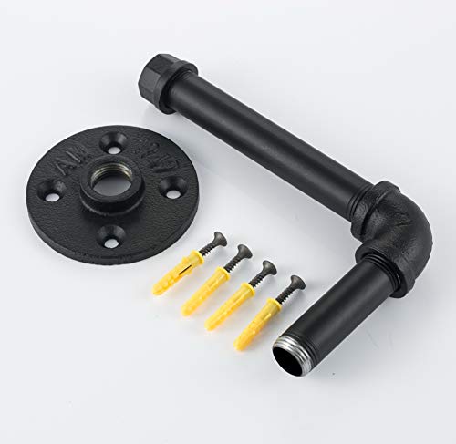 imqoq de estilo urbano industrial tubo de hierro de metal montado en la pared soporte de papel higiénico rodillo rústico