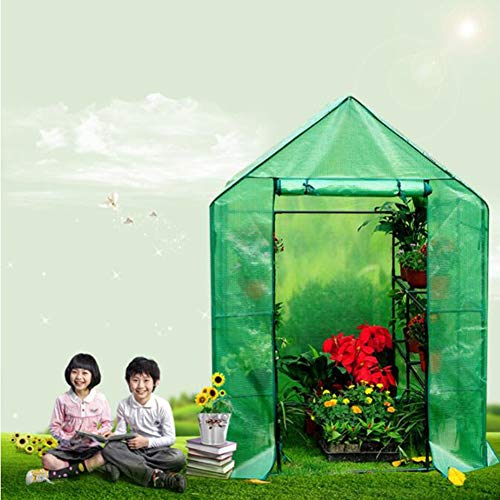 Invernaderos Jardin Patio Entrar Túnel Conservatorio Plantas PVC Transparente Protección contra Nieve Anti-UV Estante Almacenamiento Grande Exhibición Flor, 3 Colores BAI Yin