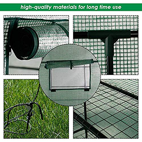 Invernaderos Jardin Patio Entrar Túnel Conservatorio Plantas PVC Transparente Protección contra Nieve Anti-UV Estante Almacenamiento Grande Exhibición Flor, 3 Colores BAI Yin