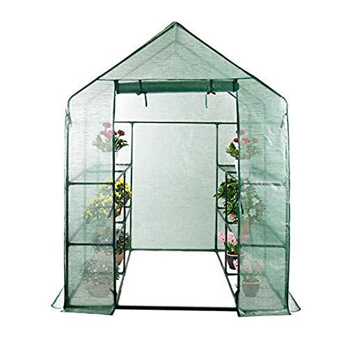 Invernaderos Jardin Patio Entrar Túnel Conservatorio Plantas PVC Transparente Protección contra Nieve Anti-UV Estante Almacenamiento Grande Exhibición Flor, 3 Colores BAI Yin