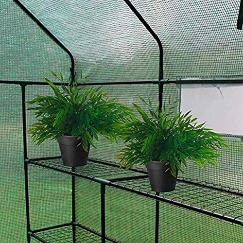 Invernaderos Jardin Patio Entrar Túnel Conservatorio Plantas PVC Transparente Protección contra Nieve Anti-UV Estante Almacenamiento Grande Exhibición Flor, 3 Colores BAI Yin