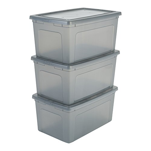 Iris Ohyama MCB-50 - Lote de 3 Cajas de Almacenamiento con Tapa, 50L