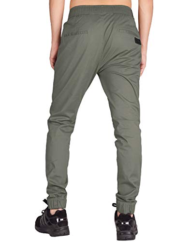 ITALY MORN Pantalón para Hombre Casual Chino Jogging Biker Algodón Slim Fit 7 Colores (XS, Gris Verde)