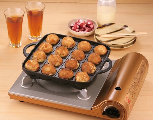 Iwatani Takoyaki - Sartén para parrilla, tamaño mediano, color negro