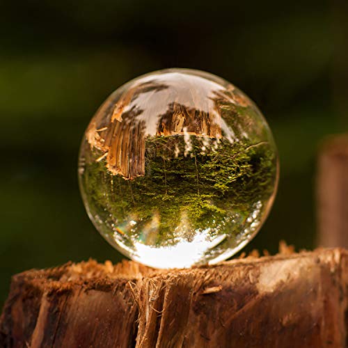IZSUZEE Bola de Cristal 80mm, K9 Bola de Cristal Transparente, Bola para Fotografia con Base y Caja, Bola de Foto para Decoracion de Oficina Bola de Fotografia Cumpleanos
