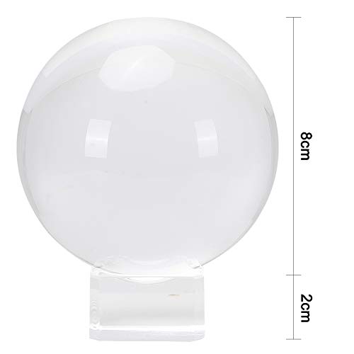 IZSUZEE Bola de Cristal 80mm, K9 Bola de Cristal Transparente, Bola para Fotografia con Base y Caja, Bola de Foto para Decoracion de Oficina Bola de Fotografia Cumpleanos