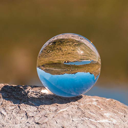 IZSUZEE Bola de Cristal 80mm, K9 Bola de Cristal Transparente, Bola para Fotografia con Base y Caja, Bola de Foto para Decoracion de Oficina Bola de Fotografia Cumpleanos